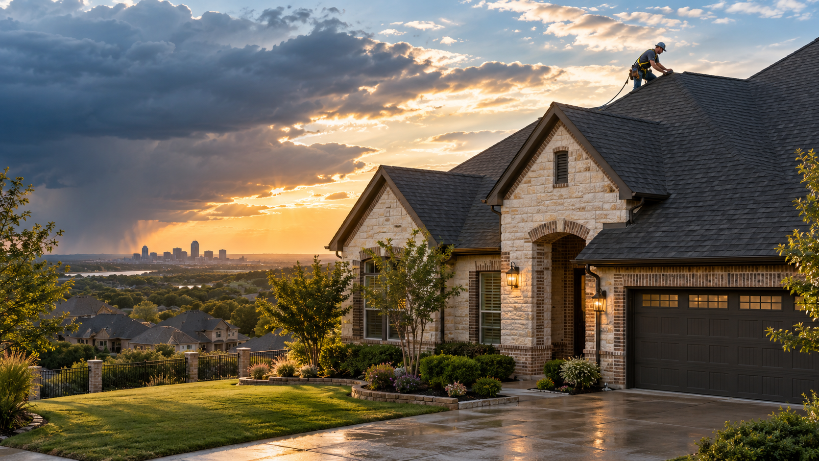 Illustrative Fort Worth roofing inspection scene